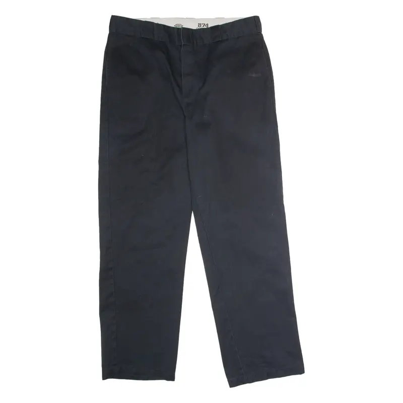 DICKIES 874 Workwear Mens Twill Trousers Black Classic Straight W38 L32