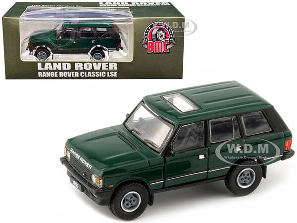 Land Rover Range Rover Classic LSE RHD (Right Hand Drive) Green with Sunroof with Extra Wheels 1/64 Diecast Model Car by BM C...