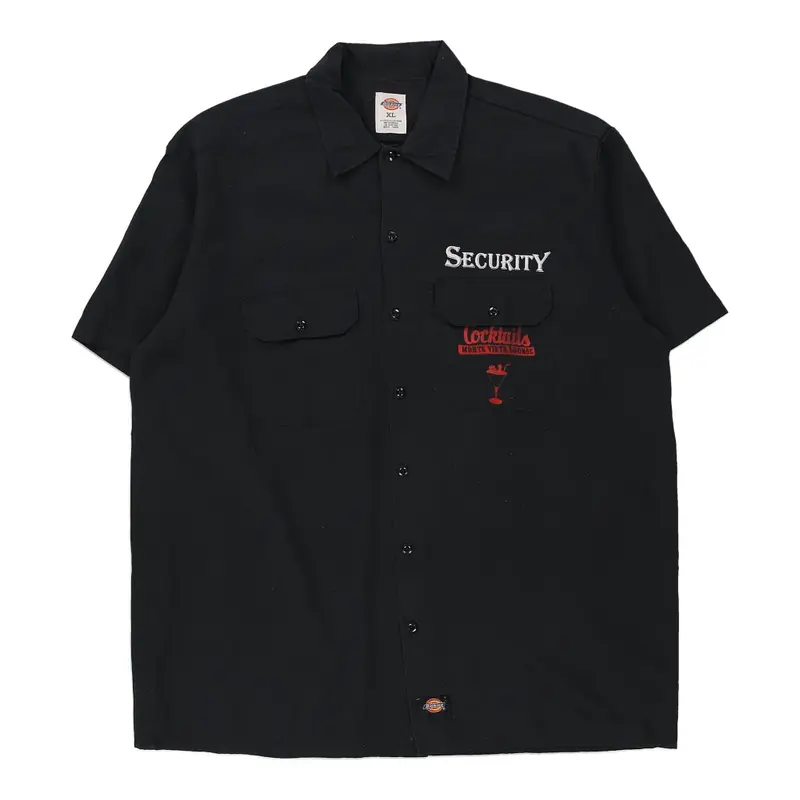 Cocktails Monte Vista Lounge Dickies Short Sleeve Shirt - XL Black Polyester Blend