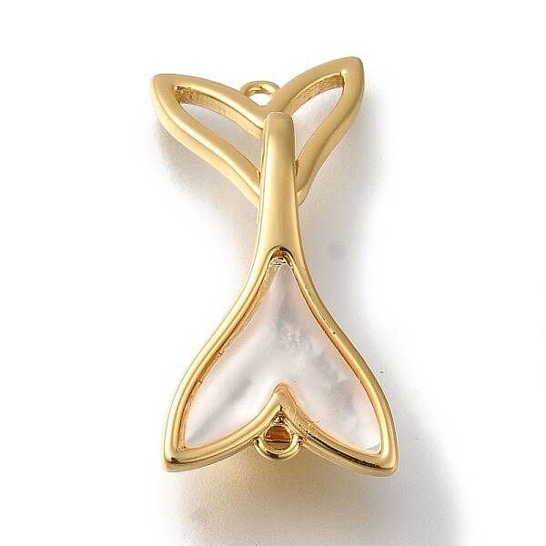 Brass with Shell Fold Over Clasps