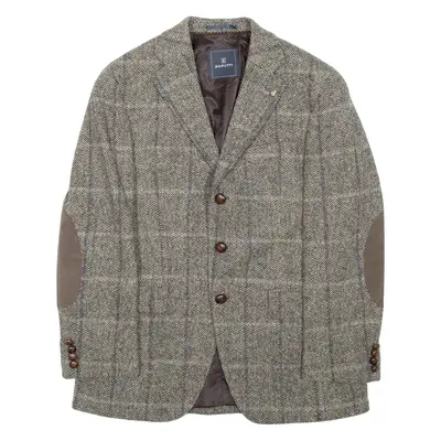 BARUTTI Mens Blazer Coat Brown Wool Chevron L