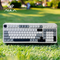 AULA S99 Key Keyboard,Tri-Mode Gaming Keyboard Bluetooth 2.4GHz USB-C Retro Creamy Color RGB Backlit Media Knob Number Pad fo...