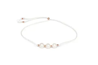Agato Beautiful string leg bracelet with pearls HE03N3RG-WH