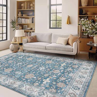 Garvee Washable Area Rugs Non-Slip Vintage Distress Large Rugs for Living Room Bedroom Dining Room Nursery Office Neutral Ori...