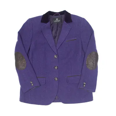 LEBEK Padded Shoulder Blazer Jacket Purple Womens M