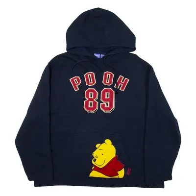 DISNEY Winnie The Pooh Womens Blue Hoodie L