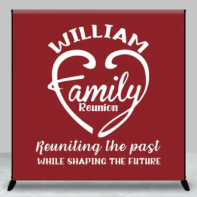 Returning The Past Red Custom Family Reunion Backdrop - Aperturee