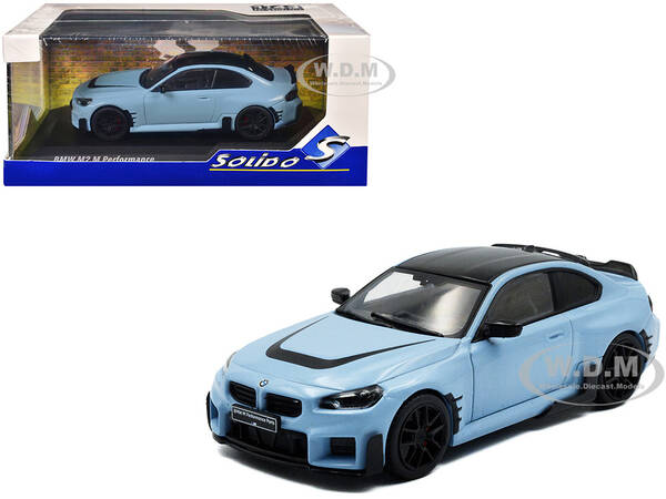 2023 BMW M2 M Performance Zandvoort Blue with Black Top 1/43 Diecast Model Car by Solido