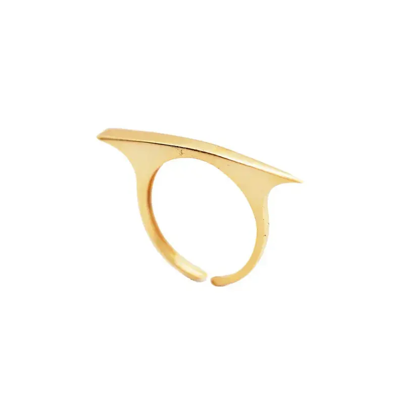 18k Gold-Plated Pointed Bar Ring | Title: Title
