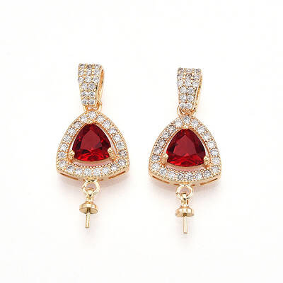 Brass Micro Pave Cubic Zirconia Pendants