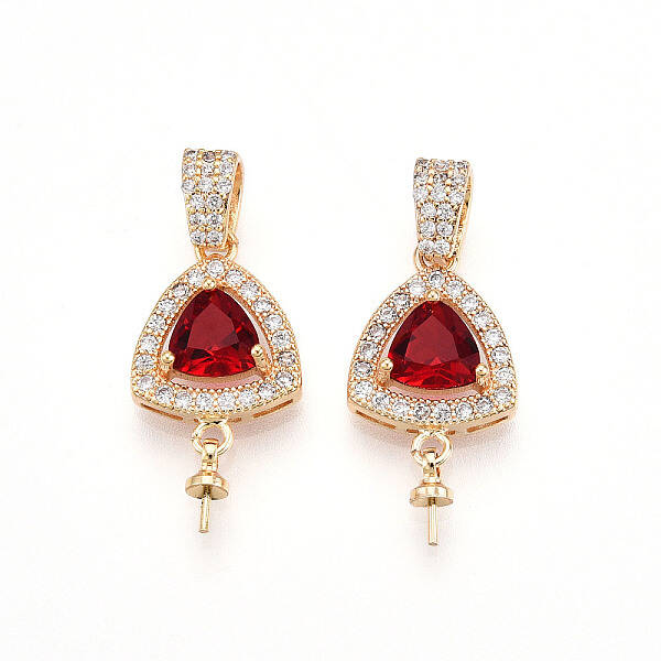 Brass Micro Pave Cubic Zirconia Pendants