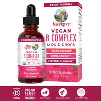 MaryRuth's USDA Organic Vitamin B Complex Liquid Drops  - Biotin - Vitamin B12 - Niacin - Folate - Vegan - Non-GMO - Gluten F...