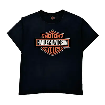 Canada Harley Davidson Graphic T-Shirt - Large Black Cotton