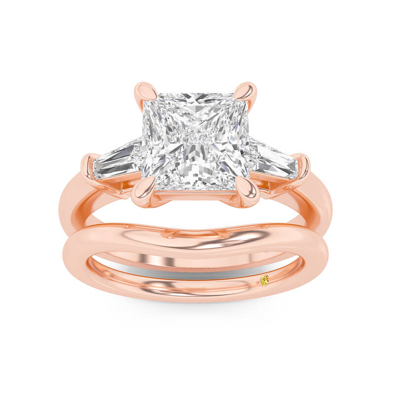 Ignite Lab Grown Princess Cut Diamond Engagement Ring with the Zola Wedding Band | 14K Rose Gold 2 1/2 ct. tw.