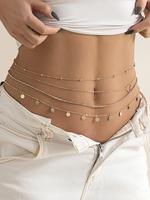 Women's Elegant Minimalist Layered Belly Chain, Trendy Exquisite Waist Chain, Chic Body Jewelry for Party & Daily Decor for G...