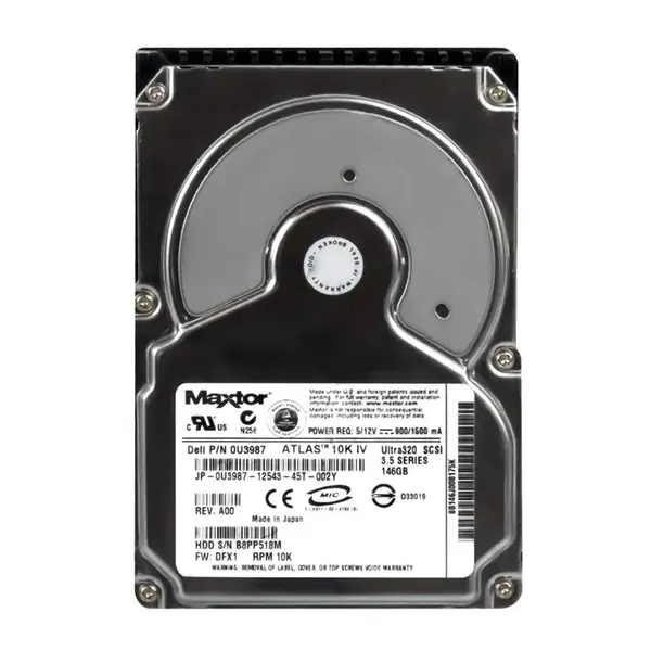 0U3987 Dell 146GB Ultra-320 SCSI 10000 3.5-inch Hard Drive