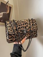 Fashion Leopard Pattern Shoulder Bag, Casual Crossbody Bags for Women, Gifts for Her, Casual Pu Leather Flap Bag for Women, T...