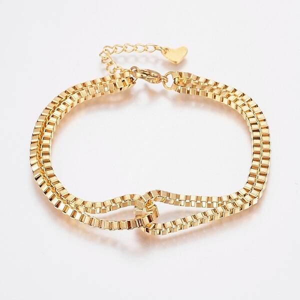 304 Stainless Steel Box Chain Bracelets