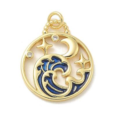 Brass Micro Pave Cubic Zirconia Pendants