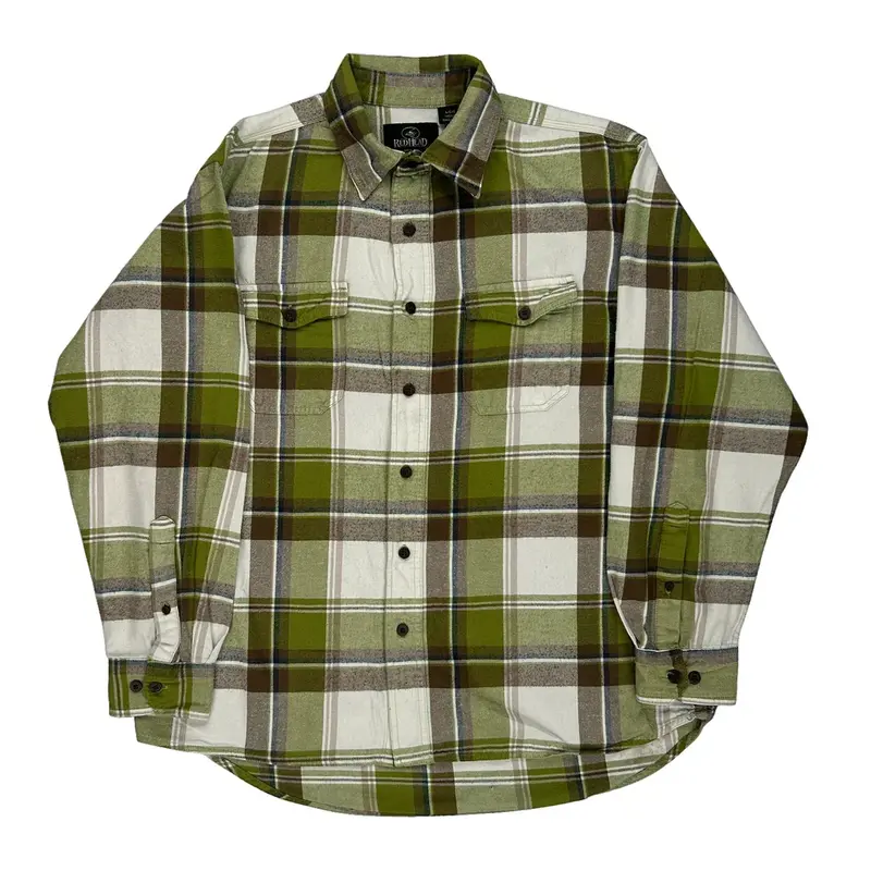 Red Head Checked Shirt - Large Green Cotton