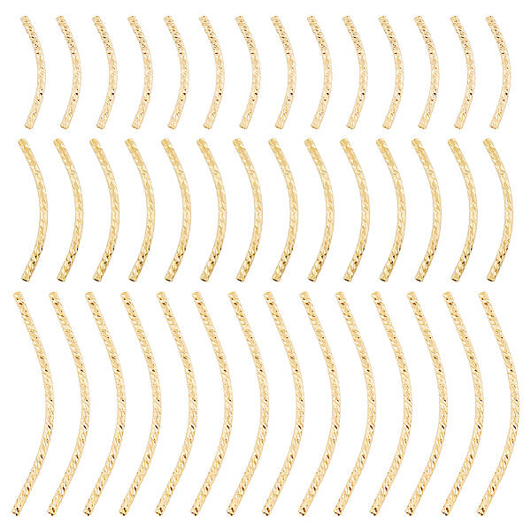 60Pcs 3 Style Brass Tube Beads