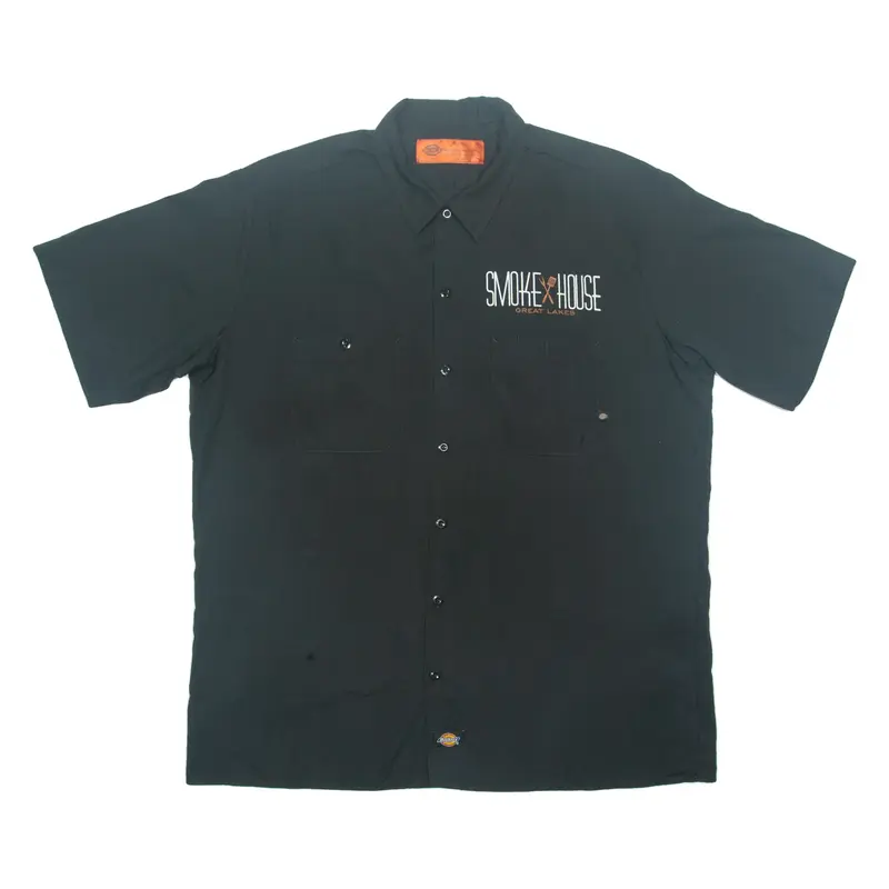 DICKIES Smokehouse Great Lakes Mens Plain Shirt Black XL
