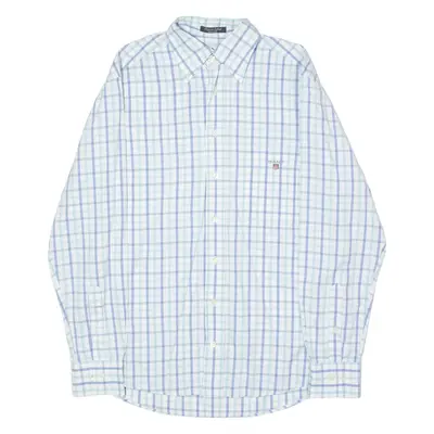 GANT Pinpoint Oxford Mens Shirt Blue Check Long Sleeve S