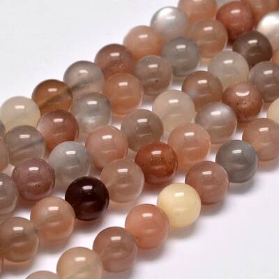 Grade AA Natural Multi-Moonstone Bead Strands