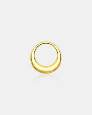 Fake Gauged Hinged Segment Septum Ring - Gold / 16G / 10mm