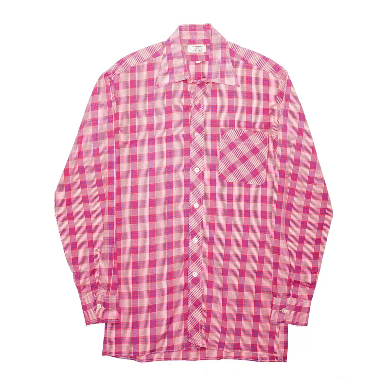 Tall Fit Red 90s Check Long Sleeve Shirt Mens S