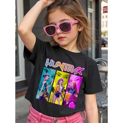Back to school season, cotton graphic T-shirt for young girls and boys, \