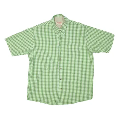 WRANGLER Authentic Mens Shirt Green Check L