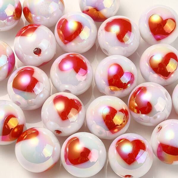 UV Plating Rainbow Iridescent Acrylic Beads