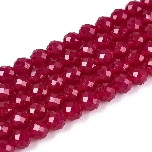 Lab Grown Red Corundum Beads Strands