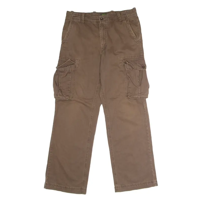TIMBERLAND Cargo Mens Twill Trousers Brown Regular Straight W30 L32