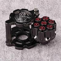 Bear Dice: Rotating Revolver Cylinder Container & 7 Cool Solid Metal D&D Bullet Dice - Durable Zinc Alloy