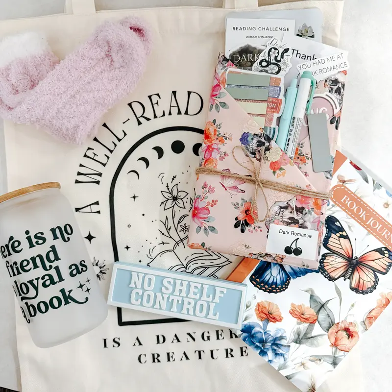 Blind Date with a Book Bundle Deluxe Edition - Includes Reading Journal, Bookish Glass, Bookmarks & Tote Bag - Art Stickers I...