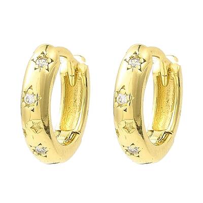 Star Brass Hoop Earrings