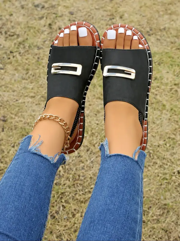 Women's Fashionable Slingback Sandals, 2024 New Style Casual Comfortable Sandals for Outdoor, All-match Commuter Shoes for Da...