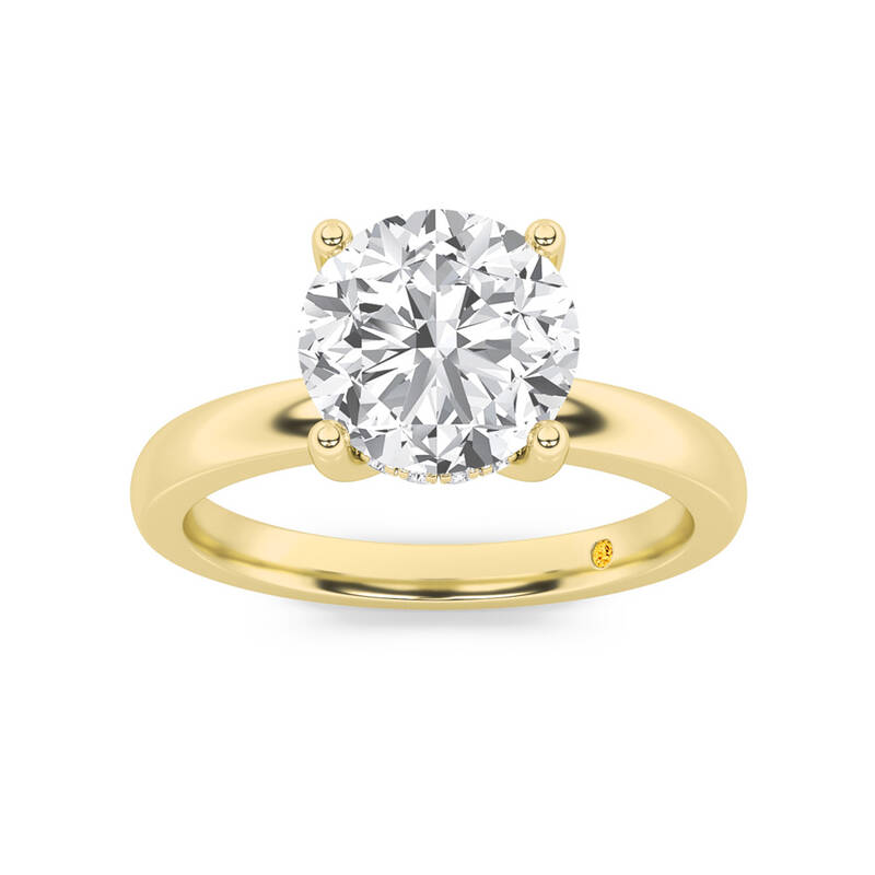 Secret Sparkle Hidden Halo Round Lab Grown Diamond Engagement Ring | 14K Yellow Gold 1 5/8 CT. TW.