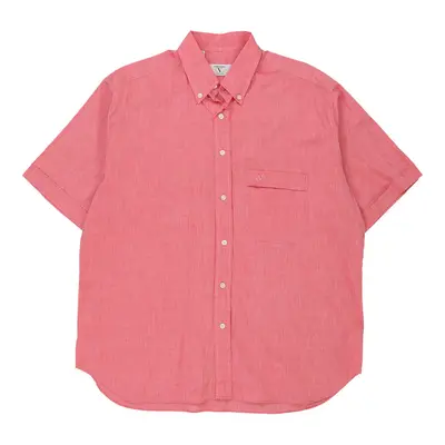 Valentino Short Sleeve Shirt - XL Pink Cotton