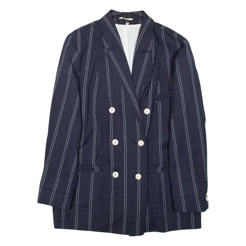 Womens Blazer Coat Blue Striped L