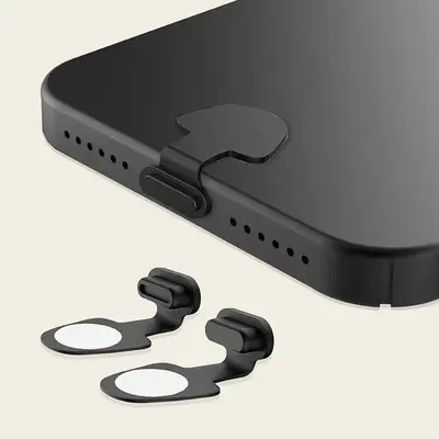Solid Color Mobile Phone Dustproof Plug, 2 Counts Smartphone Charging Port Dust Plug Compatible With iPhone & Type-c ...