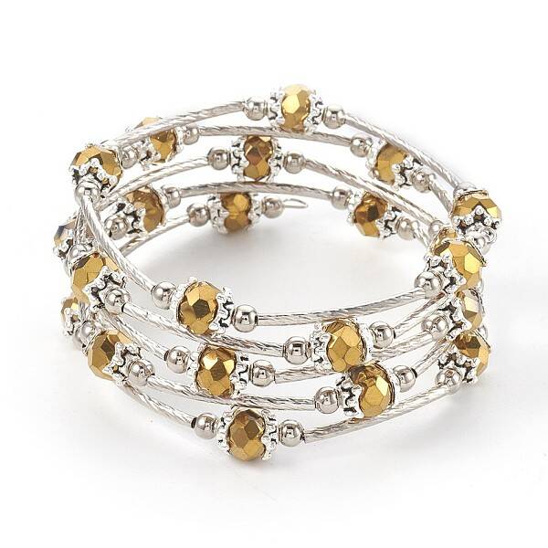 Electroplate Glass Wrap Bracelets