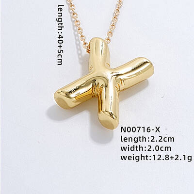 Stainless Steel Party Balloon Letter Pendant Cable Chain Necklaces for Women