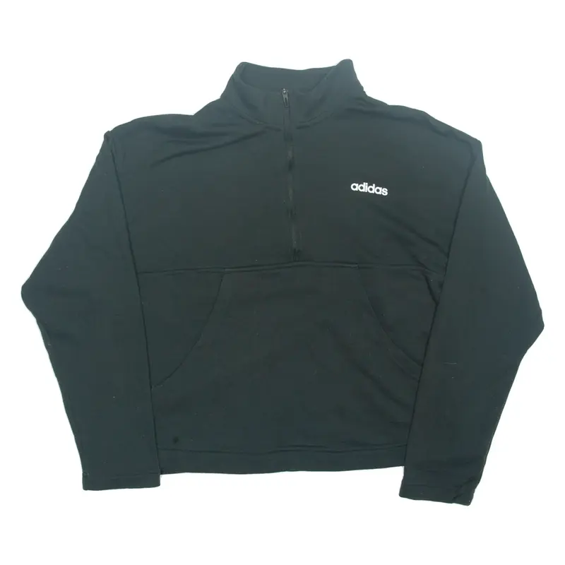 ADIDAS Cropped Womens Sweatshirt Black L