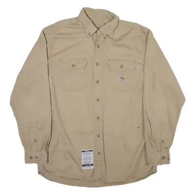 CARHARTT Mens Plain Shirt Brown Long Sleeve L