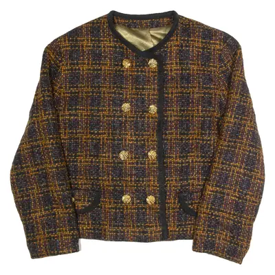Cropped Mens Blazer Jacket Brown 90s Check S