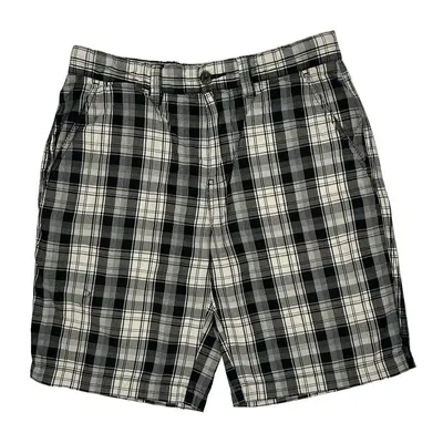 Tommy Hilfiger Checked Shorts - 32W 10L Black & White Cotton | Size: 32″ waist