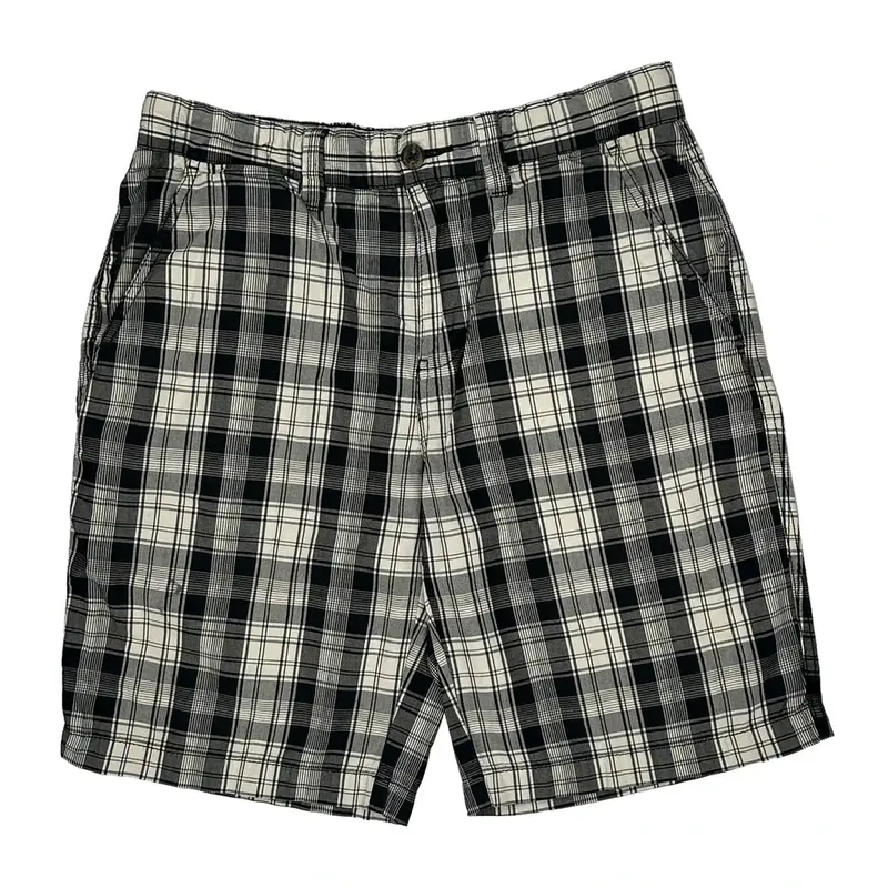Tommy Hilfiger Checked Shorts - 32W 10L Black & White Cotton | Size: 32″ waist